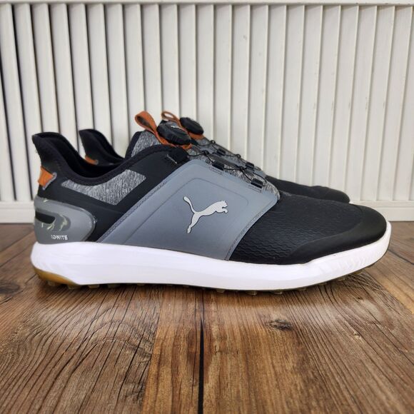 Puma Ignite Elevate Disc Golf Shoes Mens Sz 11.5 Black Gray Spikeless BOA Sport main image 6